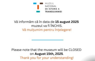 Vă informăm că în zilele de 8 și 9 iunie 2025 muzeul va fi ÎNCHIS, cu prilejul sărbătorii de Rusalii. Vă mulțumim pentru înțelegere! Please note that the museum will be CLOSED on June 8th and 9th, (1)